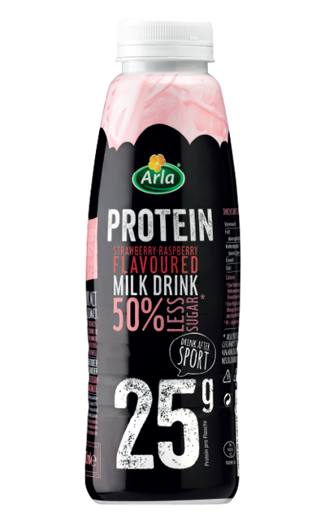 Arla® Protein Arla Protein Strawberries & Raspberry  flavoured milk drink with less sugar